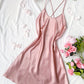 Nuisette Sexy Femme en Satin Lisse – Lingerie de Nuit Élégante à Bretelles Fines