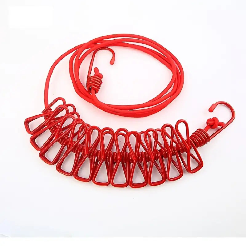 Corde à Linge de Voyage avec Pinces Intégrées – Étendoir Extensible Portable pour Intérieur et Extérieur