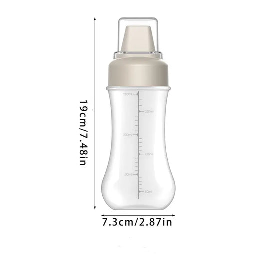 Bouteille Doseuse Graduée 250ml – Distributeur de Sauces et Condiments avec Bouchon Hermétique
