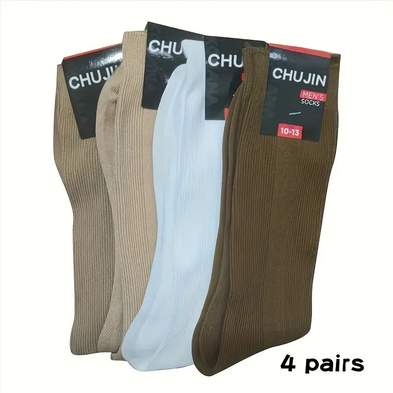 Lot de 4 paires de chaussettes homme classiques – Confortables, résistantes et élégantes, couleurs assorties