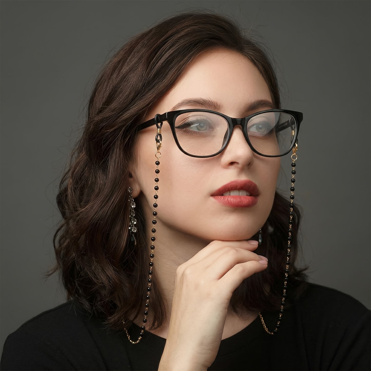 4pcs Chaînes de Lunettes Perle pour Femmes Dorées Argentées de Chaîne
