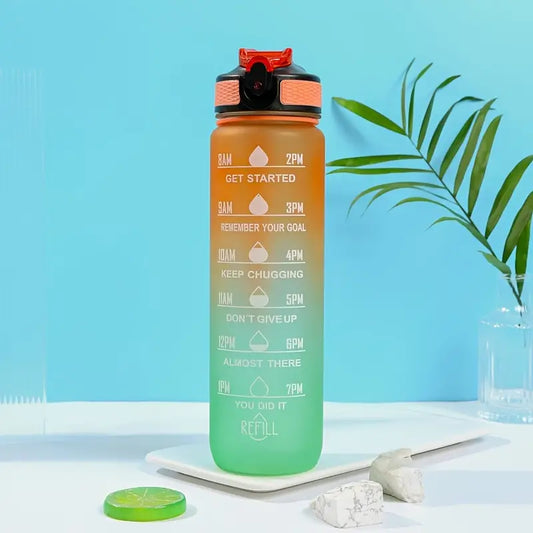 Gourde de sport motivationnelle 1L – Bouteille d’eau graduée avec rappel horaire