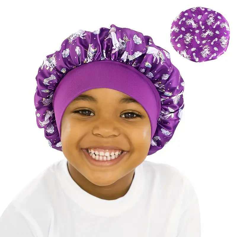 Bonnet de Nuit Enfant Satin – Chapeaux et Casquettes Colorés pour Filles | Protection Cheveux, Confort & Style