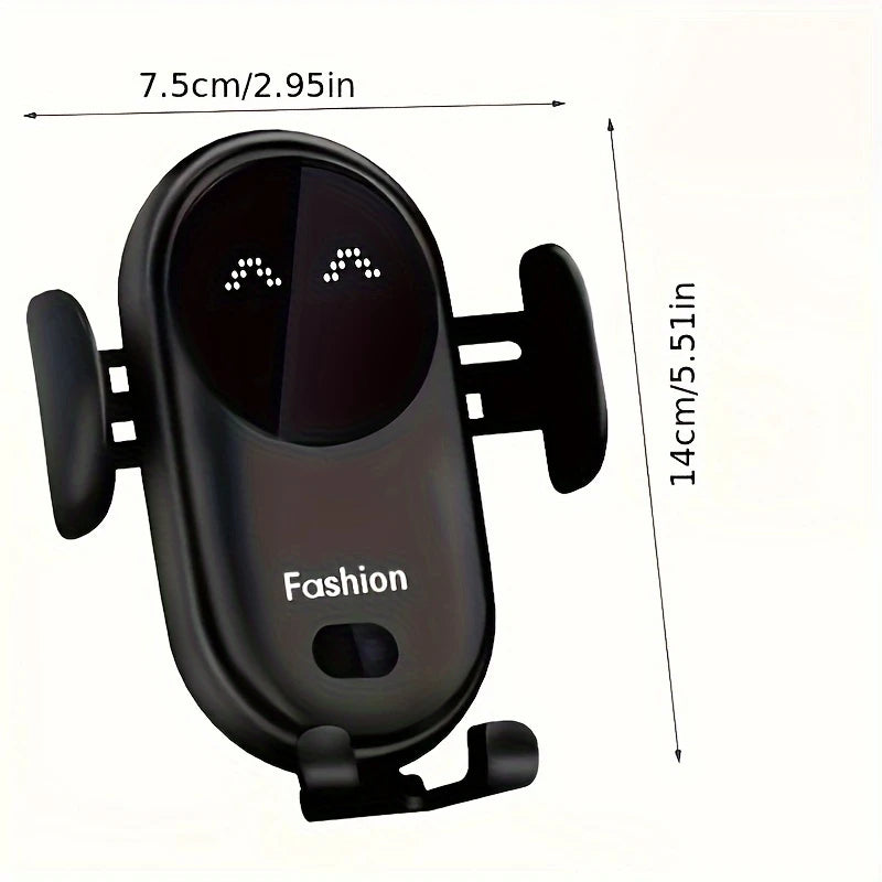 Support Voiture Intelligent avec Chargeur Sans Fil – Détection Automatique & Affichage LED, Design Robot