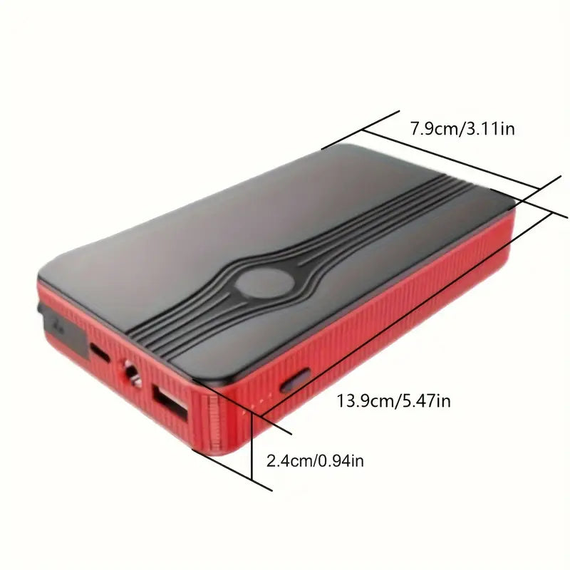 Booster de Batterie Portable Jump Starter – Démarreur d’Urgence avec Pinces pour Voiture et Moto