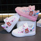 Baskets fille lumineuses Hello Kitty – Chaussures de sport roses et blanches à LED