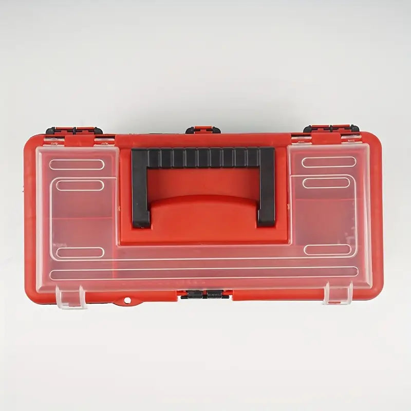 Boîte à Outils Portable en Plastique Résistant – Couvercle Transparent avec Compartiments et Poignée de Transport – Collection Boîtes à Outils et Accessoires