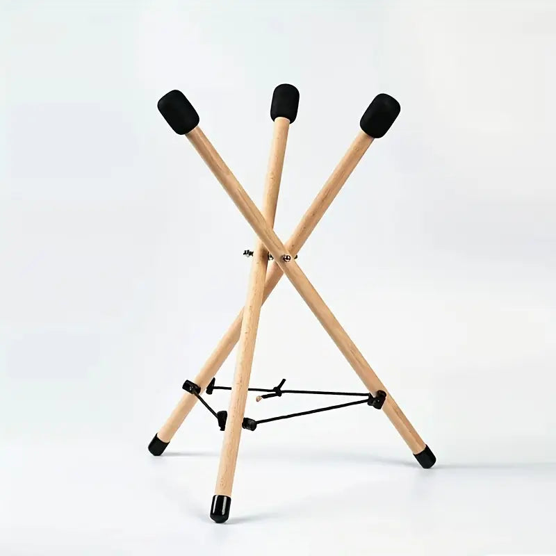 Support de Tambour en Bois – Trépied Pliable Antidérapant pour Djembé, Congas ou Bongos