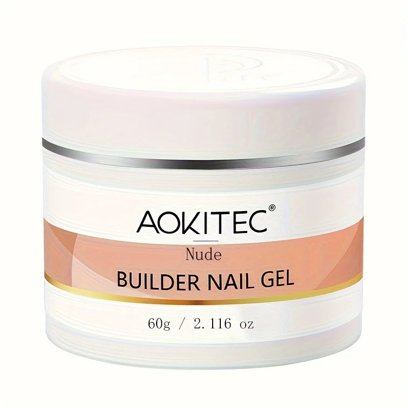 Gel de Construction Ongles Transparent AOKITEC 60g – Builder Gel Professionnel pour Extensions et Renforcement