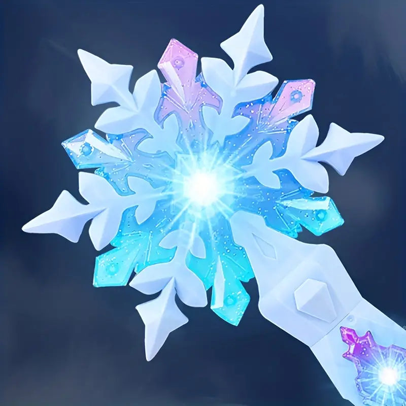 Baguette magique lumineuse flocon de neige – Accessoire déguisement princesse et fée