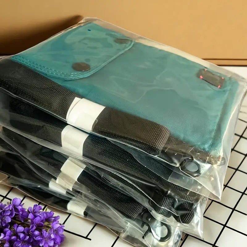 Pochette de voyage imperméable bleu turquoise Protège-passeport avec cordon amovible et fermeture à pression