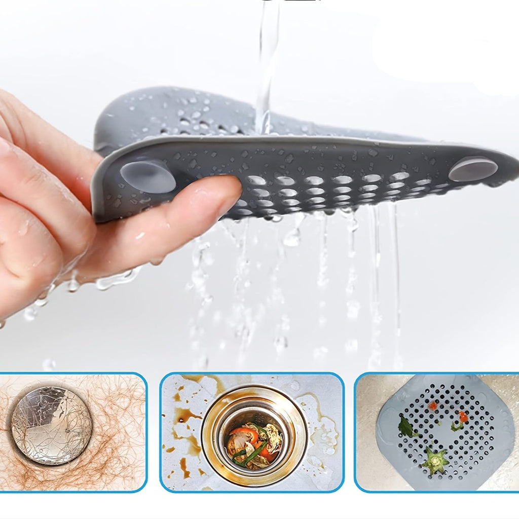 Lot de 5 Filtres Anti-Cheveux en Silicone Évier & Douche
