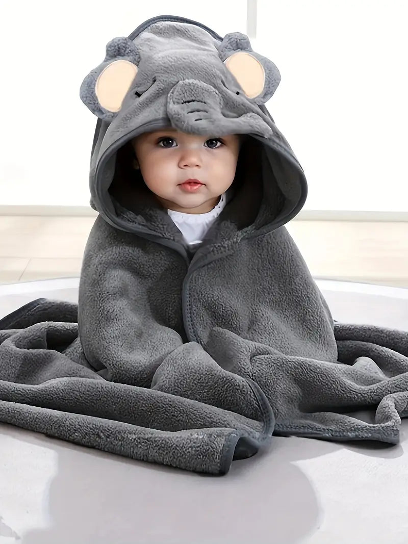 Cape de bain bébé à capuche ours – Cadeau naissance serviette douce en coton