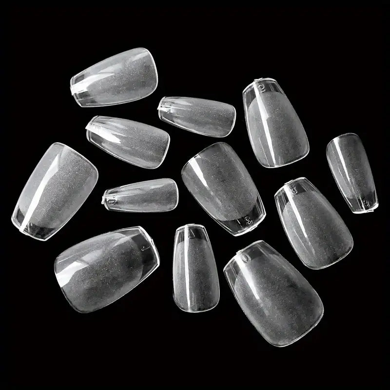 Kit Faux Ongles Carrés Transparente – Capsules Ongles Courts en Acrylique, 240 Pièces avec Boîte de Rangement