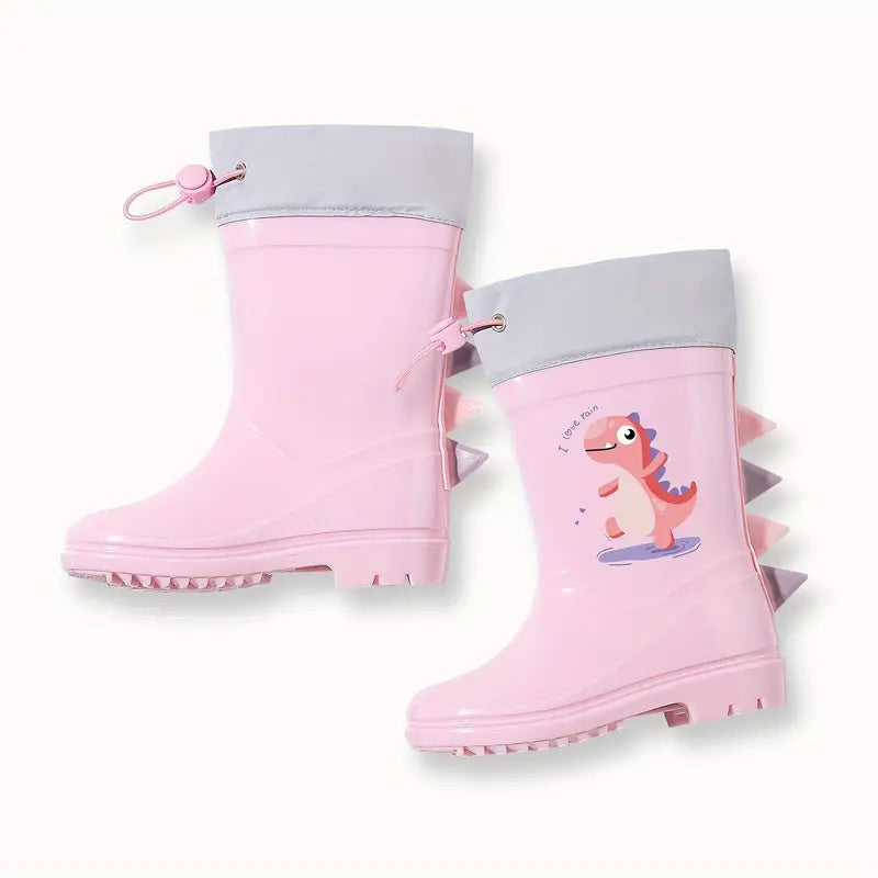 Bottes de pluie garçon bleues motif dinosaure – Bottes imperméables antidérapantes pour enfants