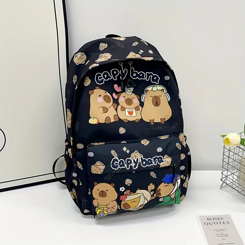 Sac à Dos Enfant Capybara – Cartable Maternelle et Primaire Léger et Pratique avec Motifs Animés