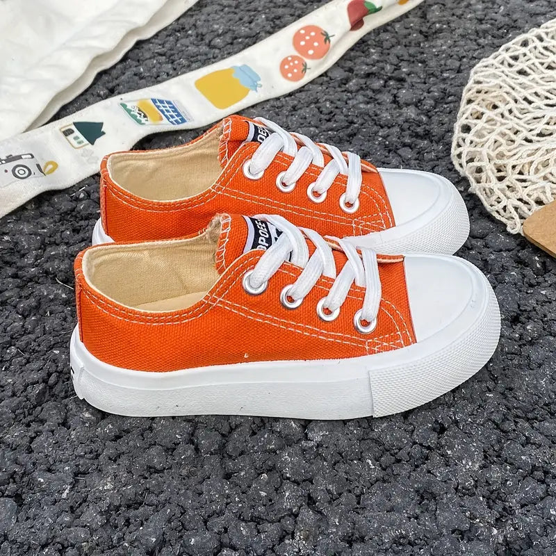 Baskets fille colorées en toile – Chaussures de sport légères et confortables à lacets, style décontracté