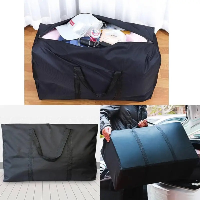 Lot de 4 grands sacs de rangement noirs Idéal pour vêtements, couettes, voyages et déménagements