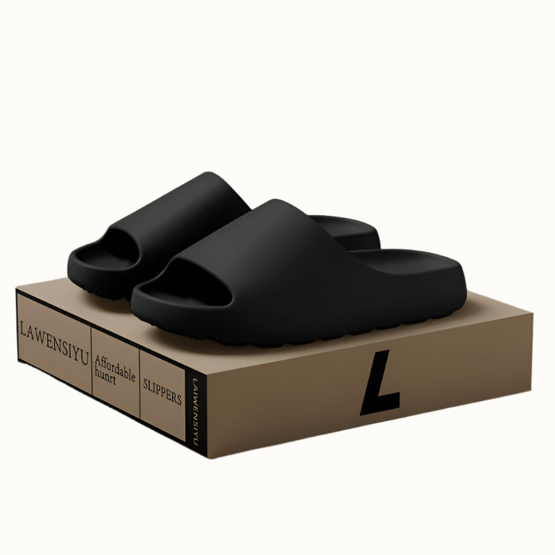 Pantoufles épaisses et à bout ouvert de couleur unie pour hommes, coloris Noir