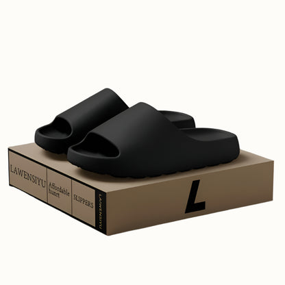 Pantoufles épaisses et à bout ouvert de couleur unie pour hommes, coloris Noir