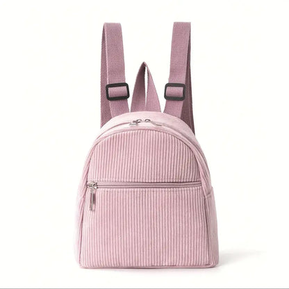 Sac à dos enfant en tissu côtelé beige – Petit sac léger et pratique pour école et sorties