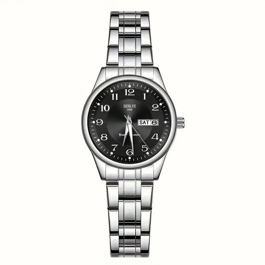 Montre femme acier bicolore argent et or – Quartz lumineux avec affichage date