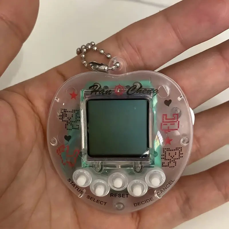 Tamagotchi Rétro Porte-Clés – Jeu Électronique Animaux Virtuels avec Boîtier Transparent Coloré