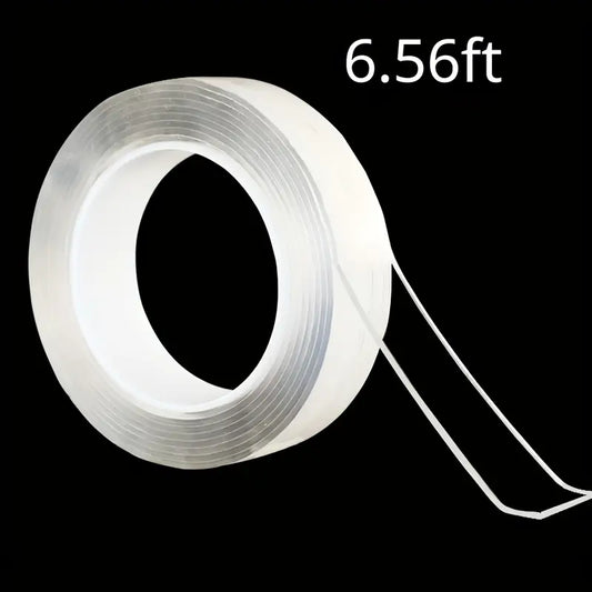 Ruban Adhésif Double Face Nano 9.8ft – Transparent, Réutilisable et Ultra Résistant pour Fixation Murale Sans Trace