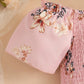 Hauts fille à fleurs – Top smocké rose avec jupe longue assortie élégante d’été