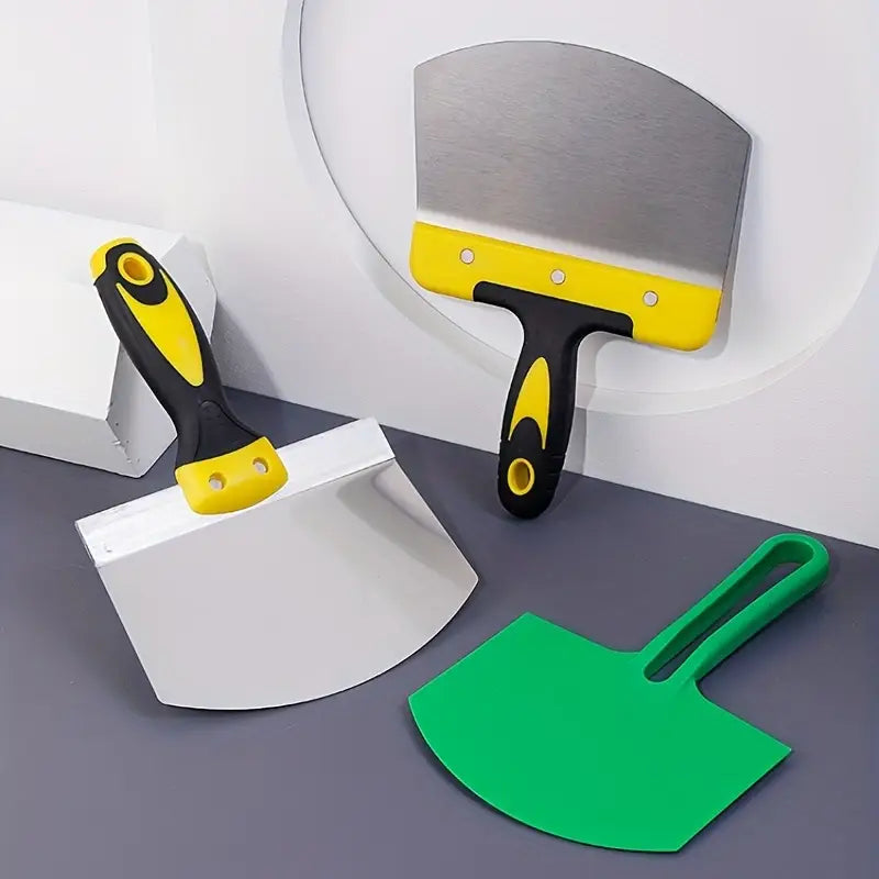 Spatule de Maçon Large en Acier Inoxydable – Manche Antidérapant pour Enduit, Plâtre et Lissage des Surfaces