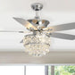 Ventilateur de plafond avec lustre cristal – 5 pales réversibles et éclairage LED élégant