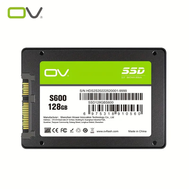 Disque SSD OV S600 512Go – Disque Interne 2.5'' SATA III Haute Vitesse pour PC et Ordinateur Portable