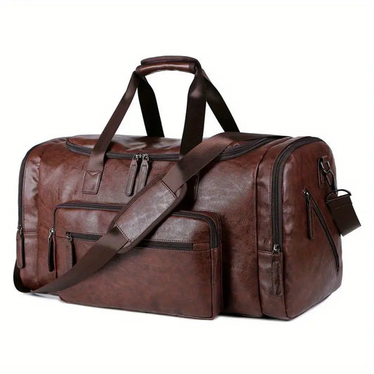 Sac à main homme en cuir noir  Sac de voyage élégant et spacieux