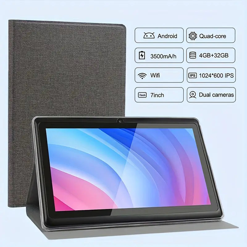 Tablette Tactile 7 Pouces avec Housse de Protection – Écran HD pour Jeux Vidéo, Films et Applications