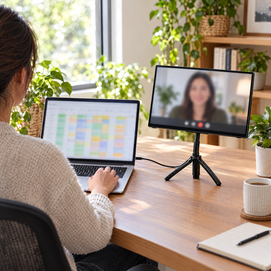 Écran Portable 16 Pouces pour Ordinateur avec Support Magnétique – Double Écran