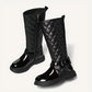 Bottes fille noires avec nœud et perles – Chaussures élégantes et confortables pour l’hiver