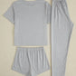 Pyjama Femme 3 Pièces Noir – T-Shirt, Short & Pantalon Long, Ensemble Polyvalent et Confortable pour la Nuit