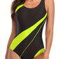 Maillot de Bain Femme Une Pièce Sport – Design Sculptant à Rayures Contrastées