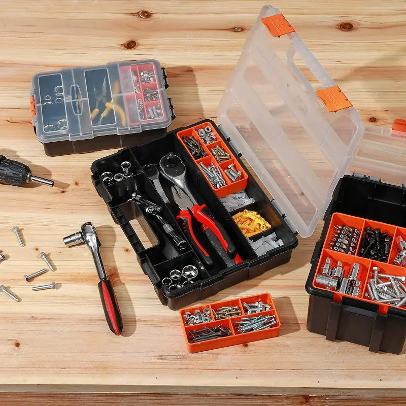 Boîte à Outils avec Compartiments Amovibles – Rangement Organisé pour Vis, Boulons et Petits Outils – Collection Boîtes à Outils et Accessoires