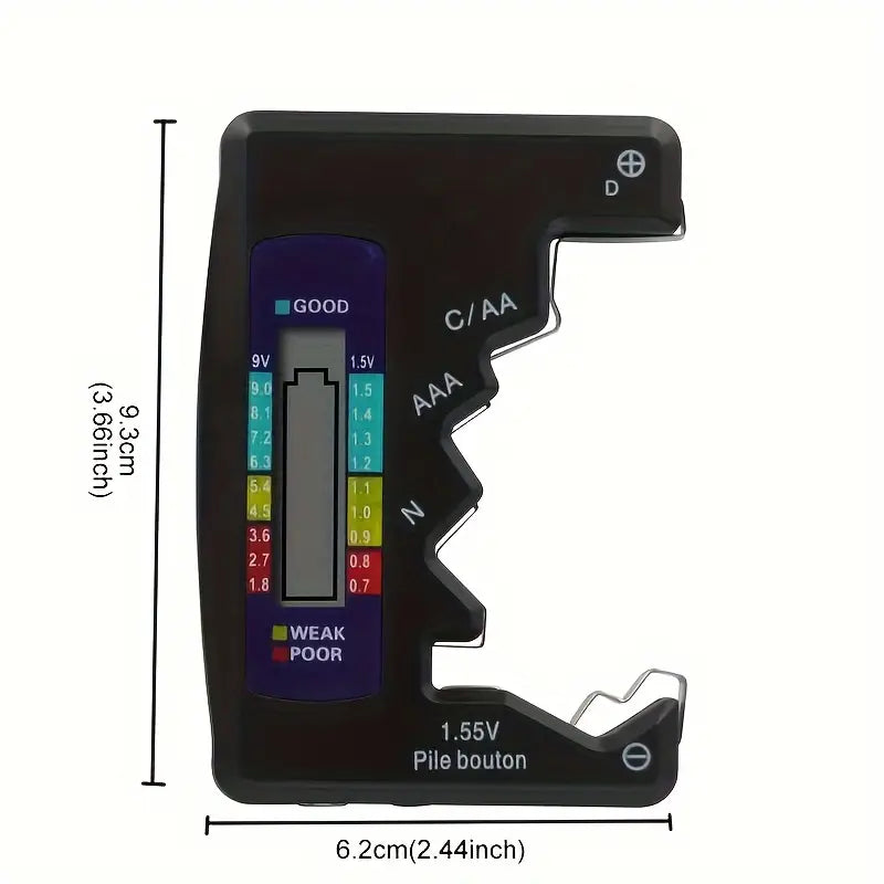 Testeur Universel de Piles et Batteries – Contrôleur de Charge pour AA, AAA, 9V et Piles Bouton