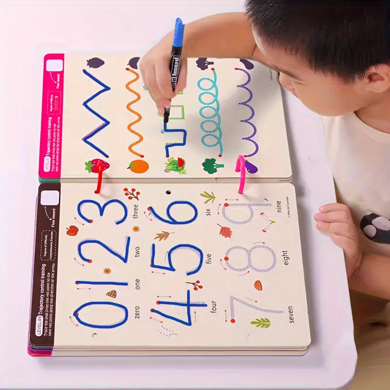 Cahier d’Activités Éducatif Bébé – Apprentissage des Lettres, Chiffres et Formes avec Jeux de Traçage