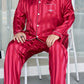 Pyjama décontracté pour homme grande taille en jacquard rayé