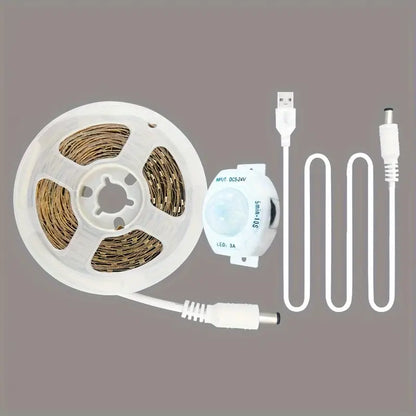 Ruban LED avec Détecteur de Mouvement – Éclairage Automatique USB 5V pour Placard, Escalier ou Couloir