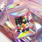 Sachets holographiques zip rose – Pochettes plastique refermables brillantes pour emballage cadeau, bijoux, bonbons ou artisanat