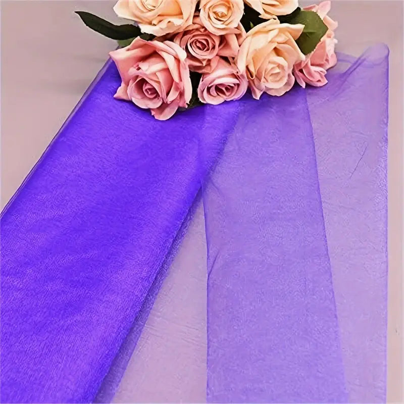Tulle organza jaune fluo pour emballage cadeau – Rouleau tissu décoratif transparent pour artisanat, bouquets et événements