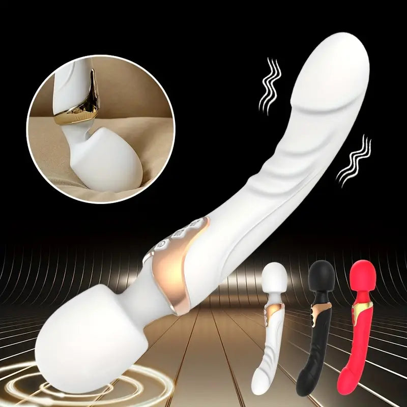Vibromasseur Wand Rechargeable en Silicone – Double Stimulation Intime & Massage Relaxant