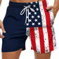 Shorts d'été homme – Motif de drapeau, coloris Bleu
