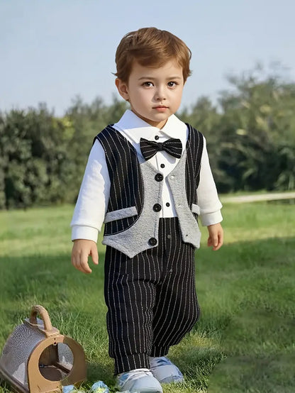 Ensemble Bébé Garçon Chic avec Nœud Papillon