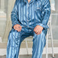 Pyjama décontracté pour homme grande taille en jacquard rayé