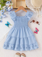 Robe fille bleu roi à volants